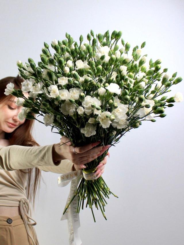 Гвоздика кустовая белая